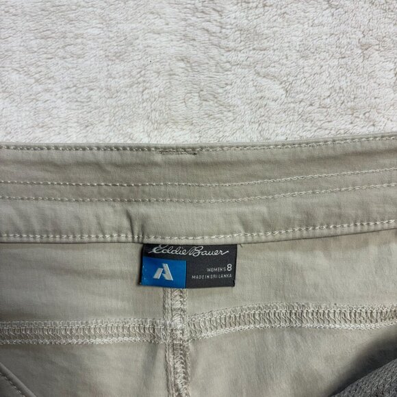 Eddie‎ Bauer First Ascent Womens Capri Pants 8 Hiking Pumice Beige Lightweight - Picture 2 of 13
